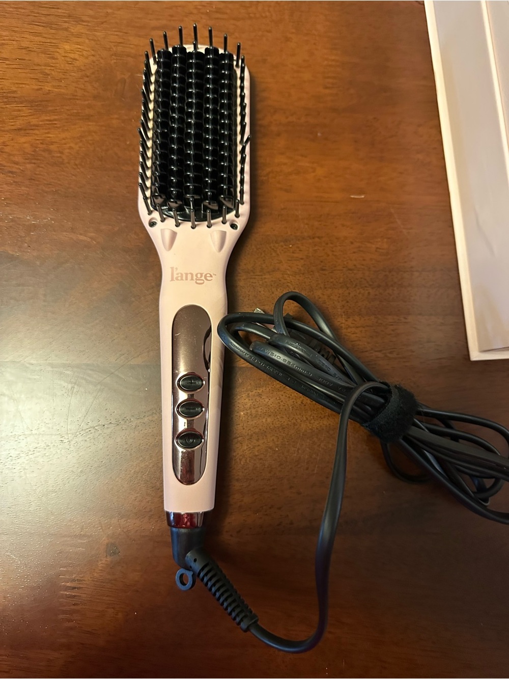 Lange Pink and Black Electric Straightening Brush
